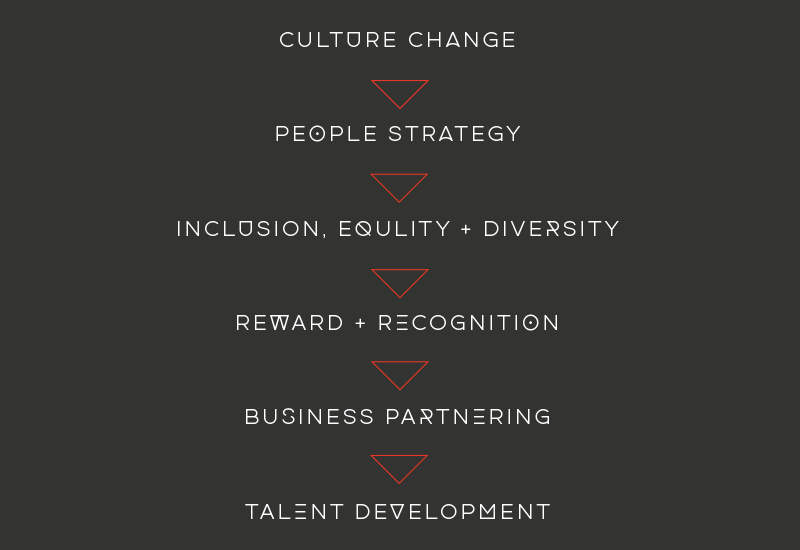 culture change, people strategy, inclusion equality diversity, reward recognition, business partnering, talent development