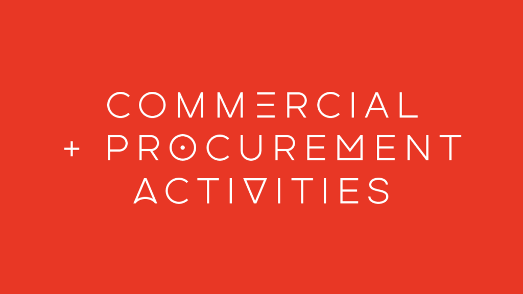 image of the stylised words commercial and procurement activities