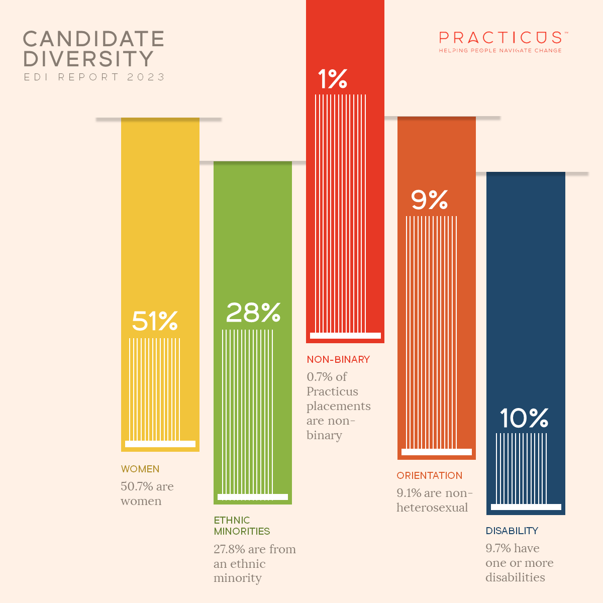 Key findings of Practicus candidate placement diversity