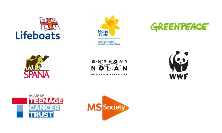 Block of charity logos